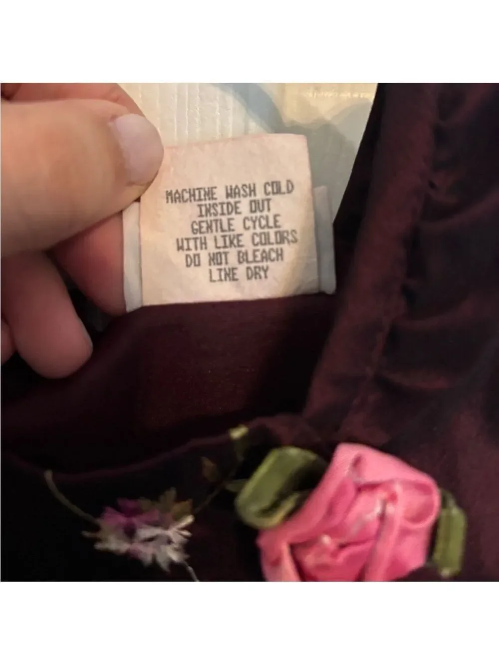 Stone Gear Girls Burgundy Floral Embroidered Dress Size 5